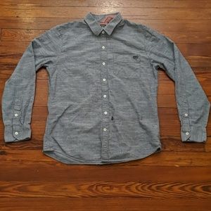 Volcom Gray Button Up Long Sleeve Men's Size M